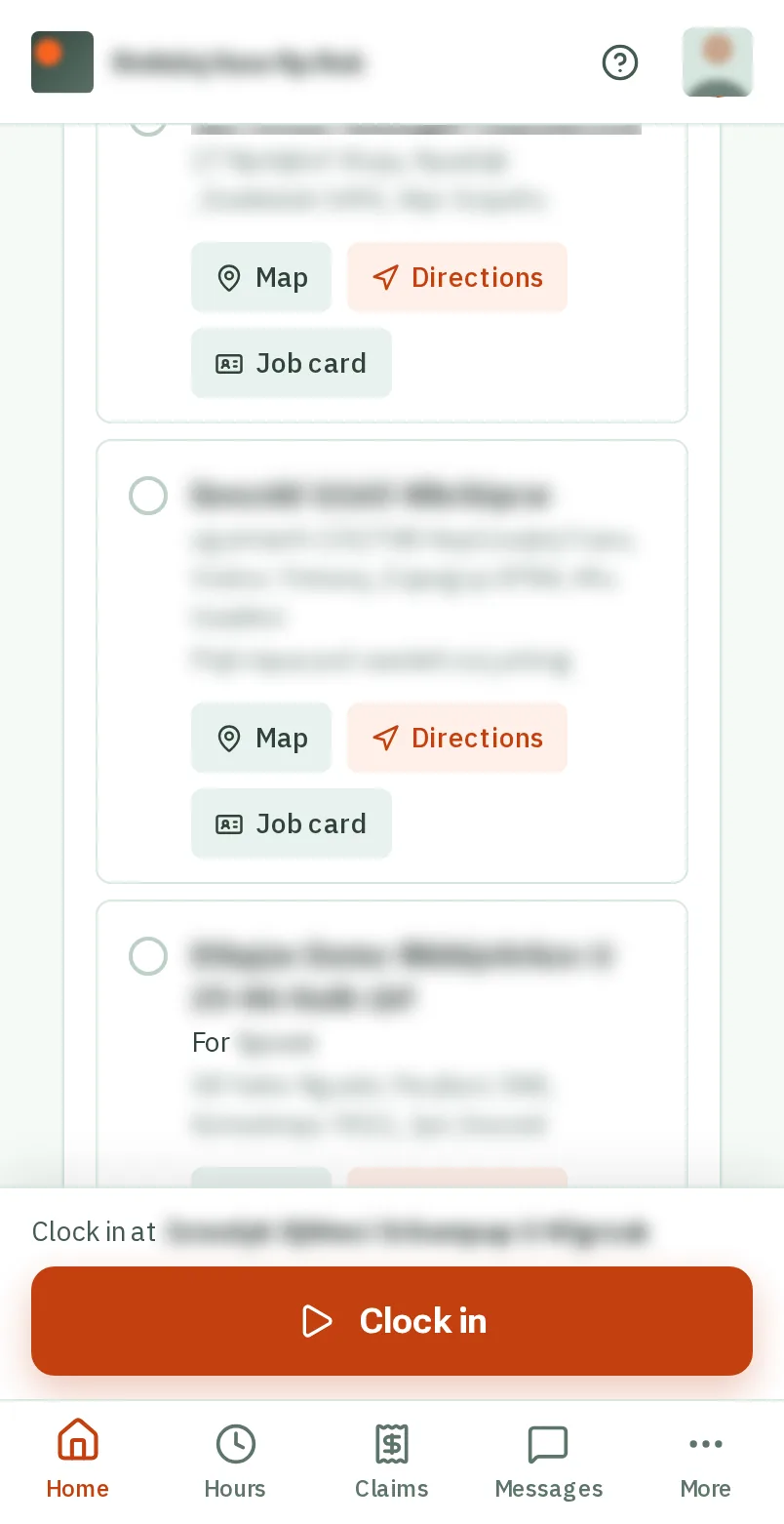 Open the job card
