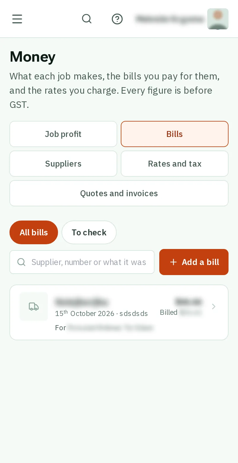 Tap Add a bill
