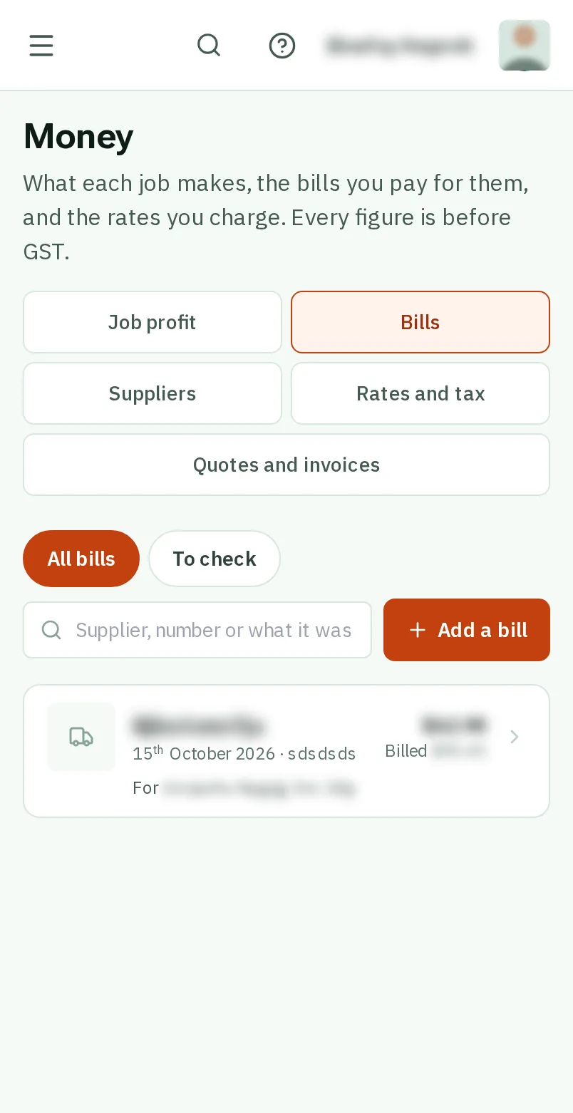 Tap Bills