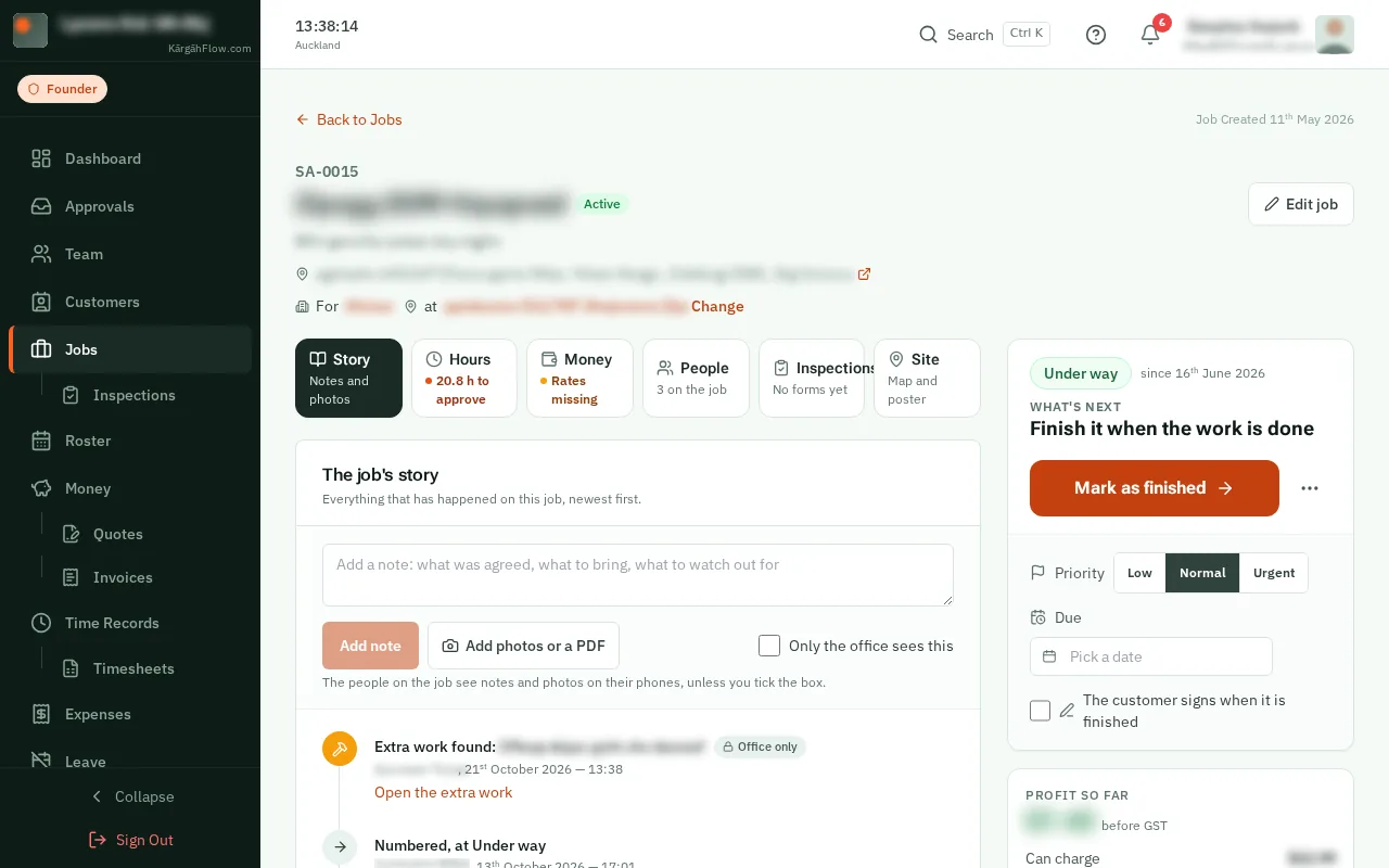 Click the Money tab