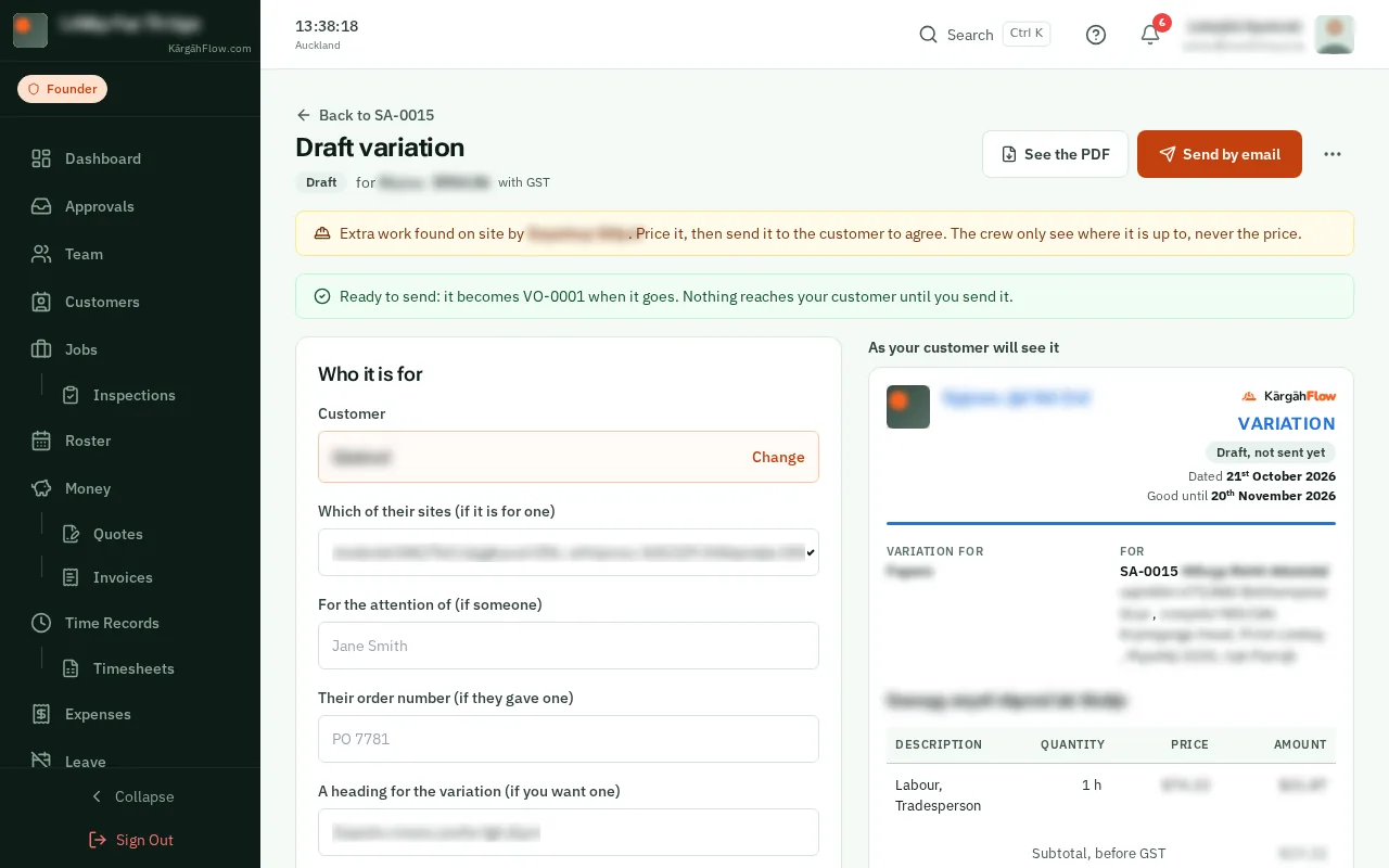 Click Send by email