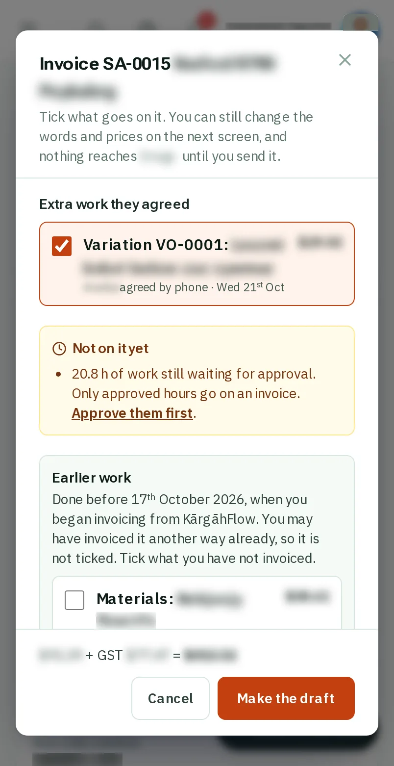 It goes on the next invoice