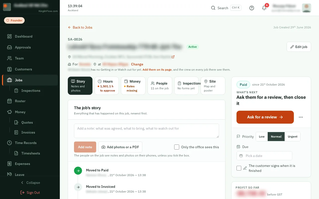 Click Ask for a review