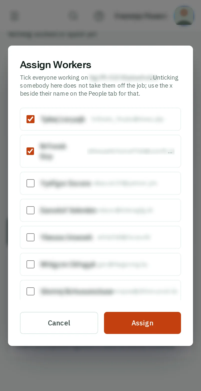 Tap Assign