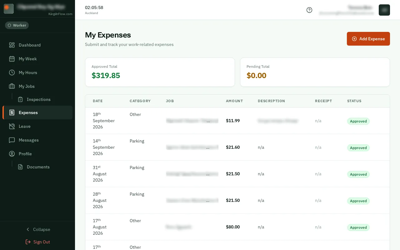 Click Add Expense