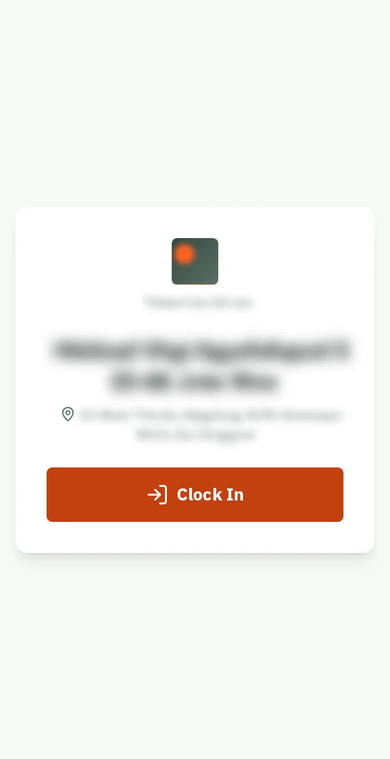 Clock in with a QR poster: the screen on a phone