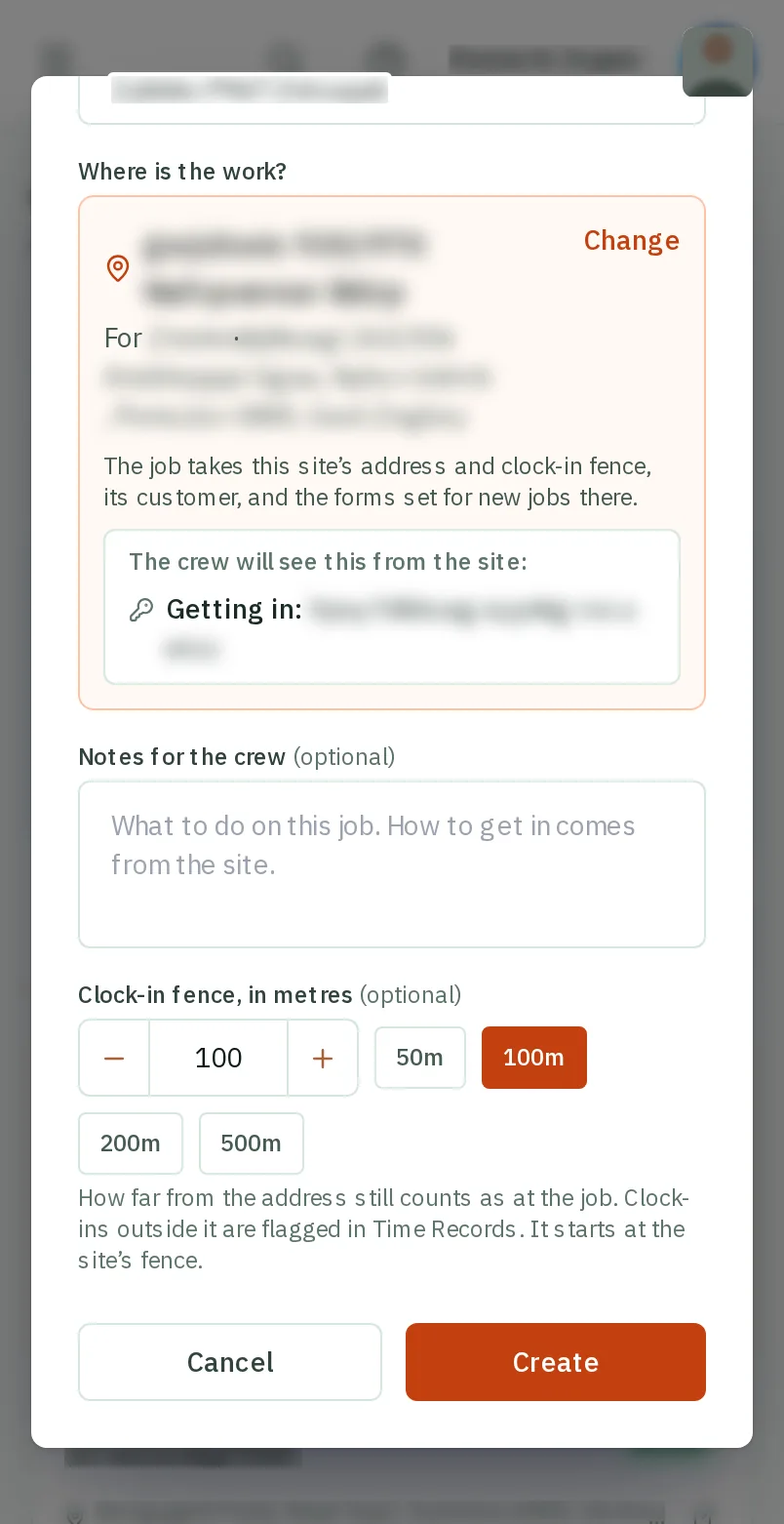 Tap Create
