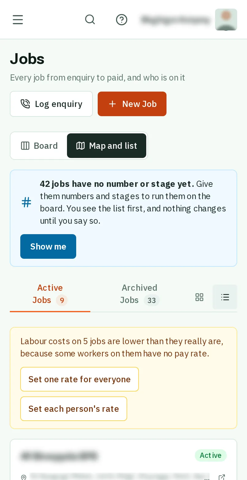 Tap New Job