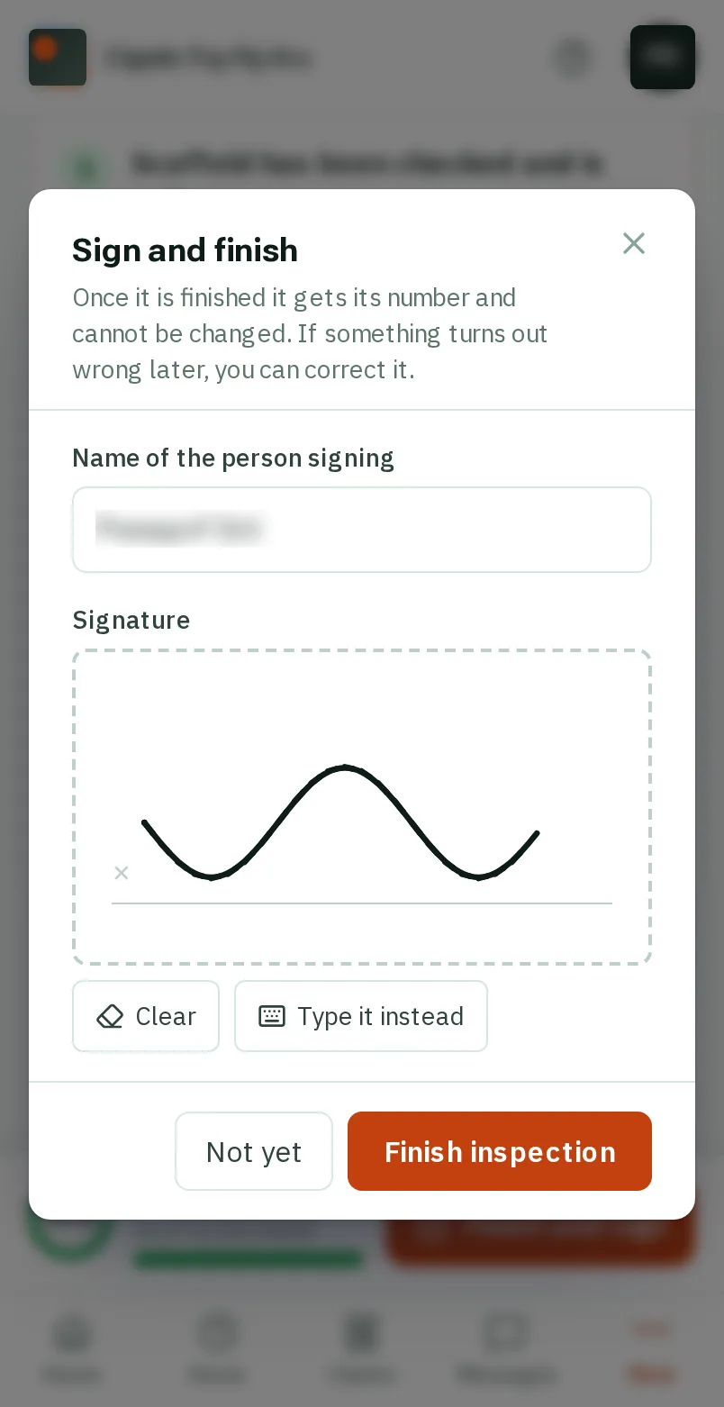 Sign with your finger
