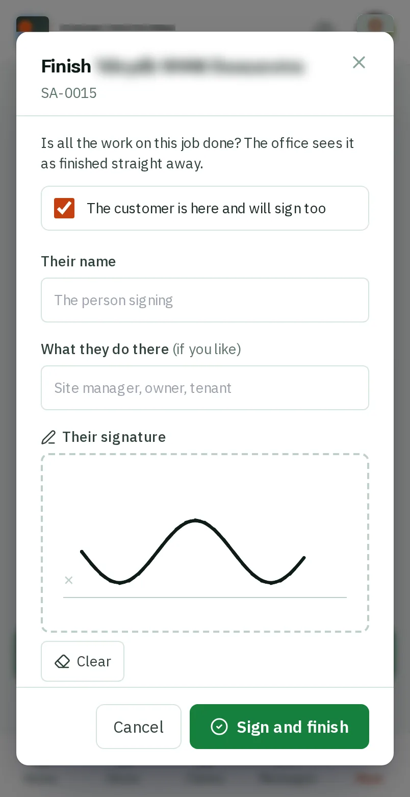 They sign in the box