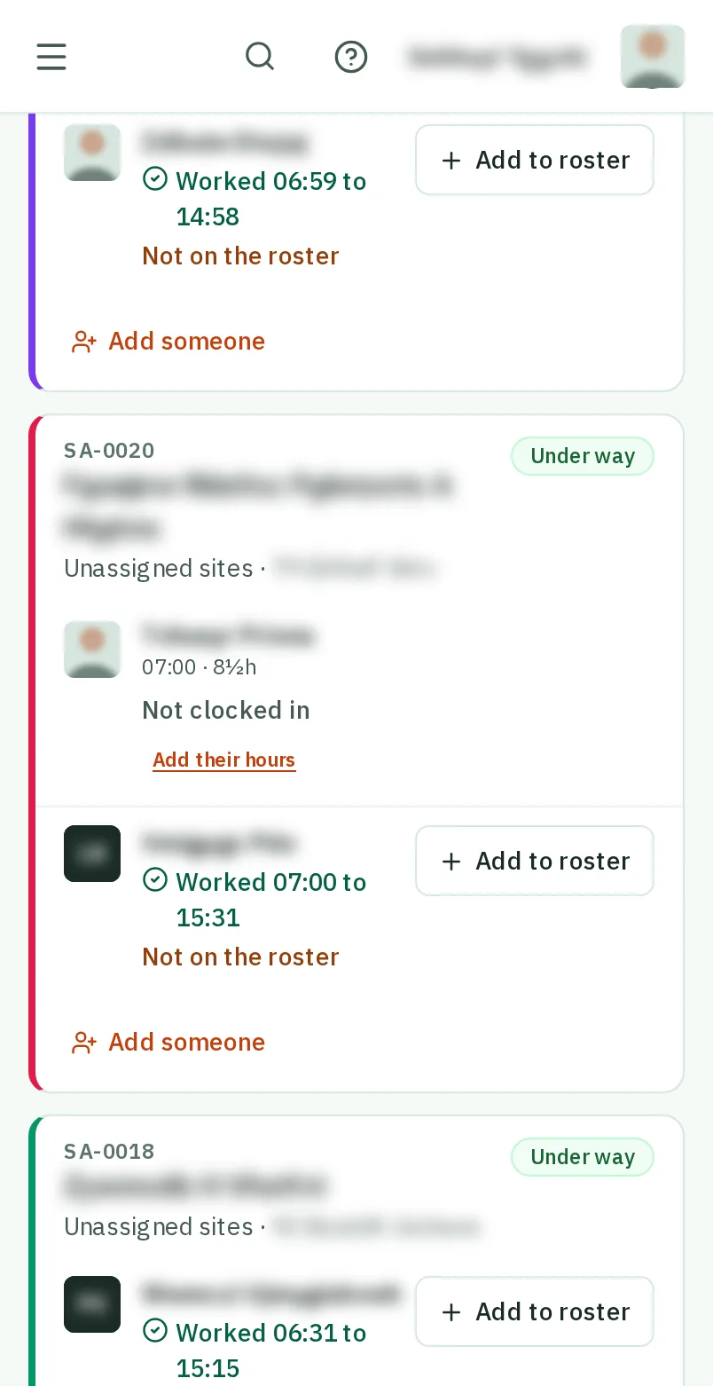Tap Add their hours