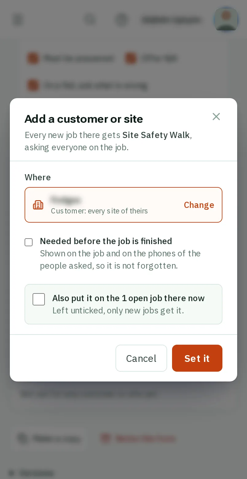 Say if the job needs it