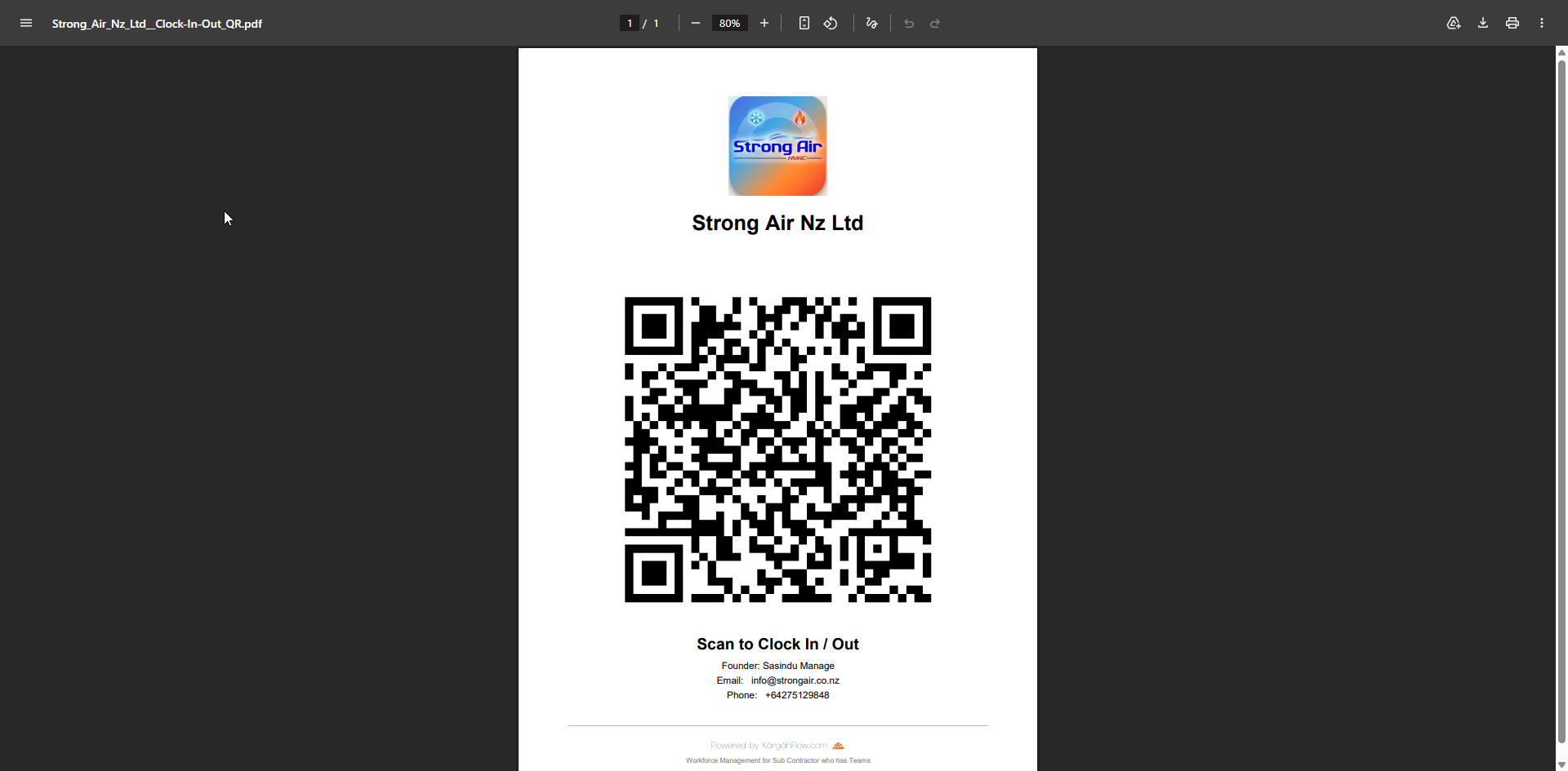 Printable company QR poster preview
