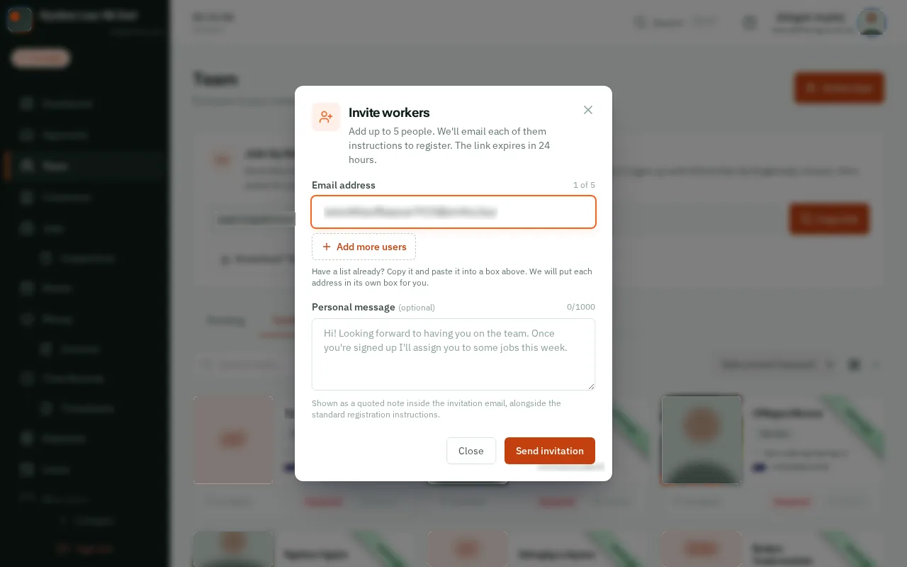 Click Send invitation
