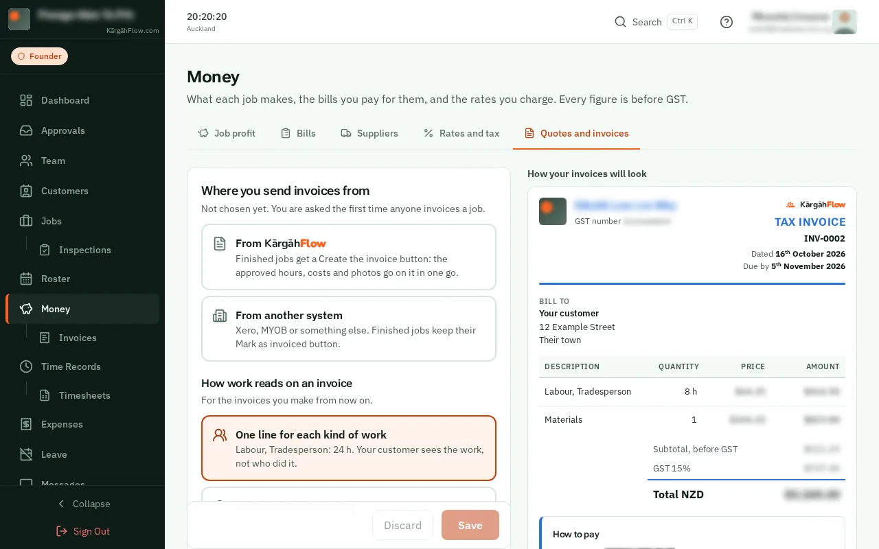 Where you send invoices from