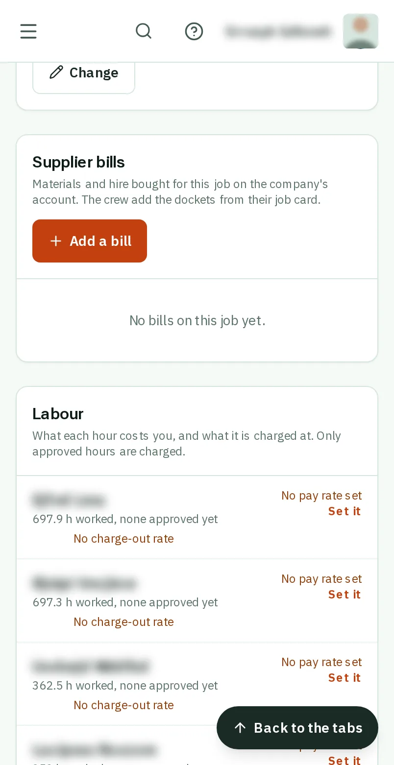 Bills, labour and claims