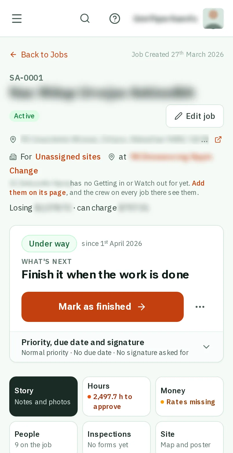 How the job is doing