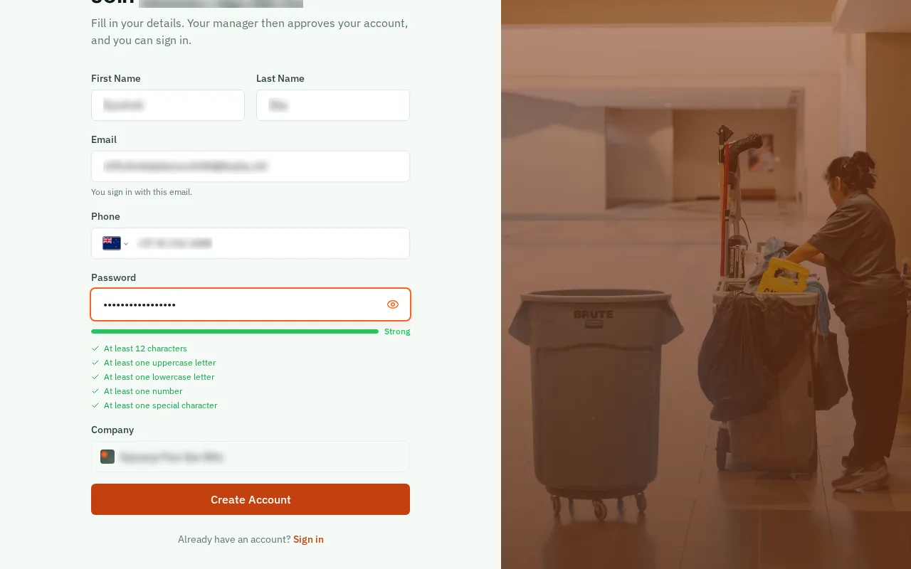 Click Create Account