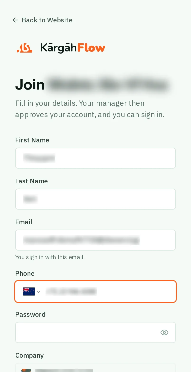 Type your mobile number