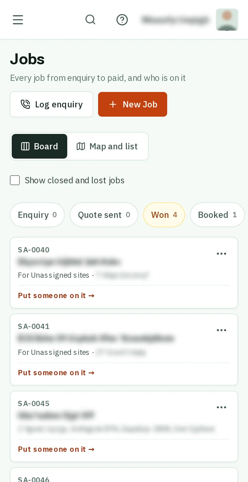 Tap Log enquiry