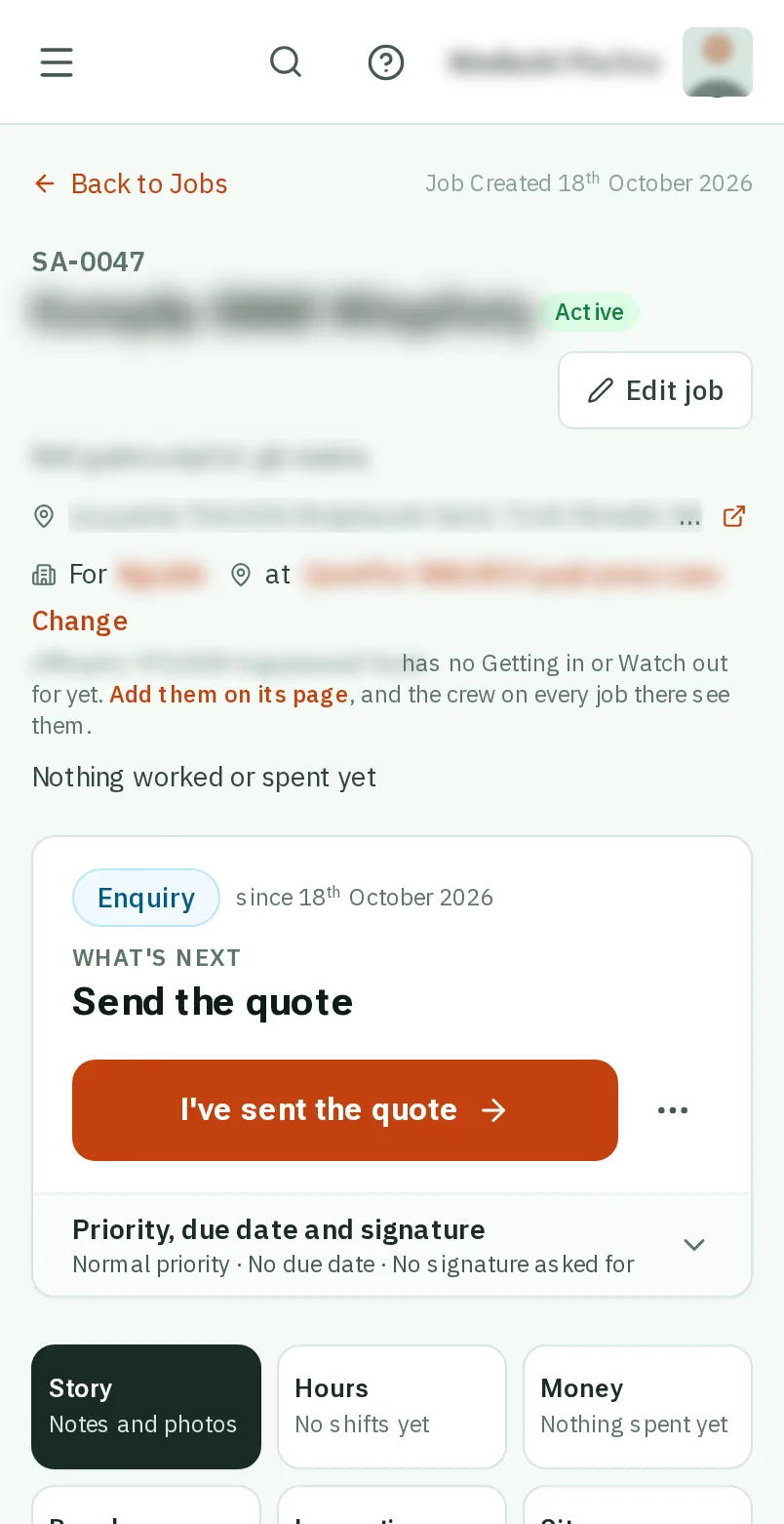 Sent them a quote?
