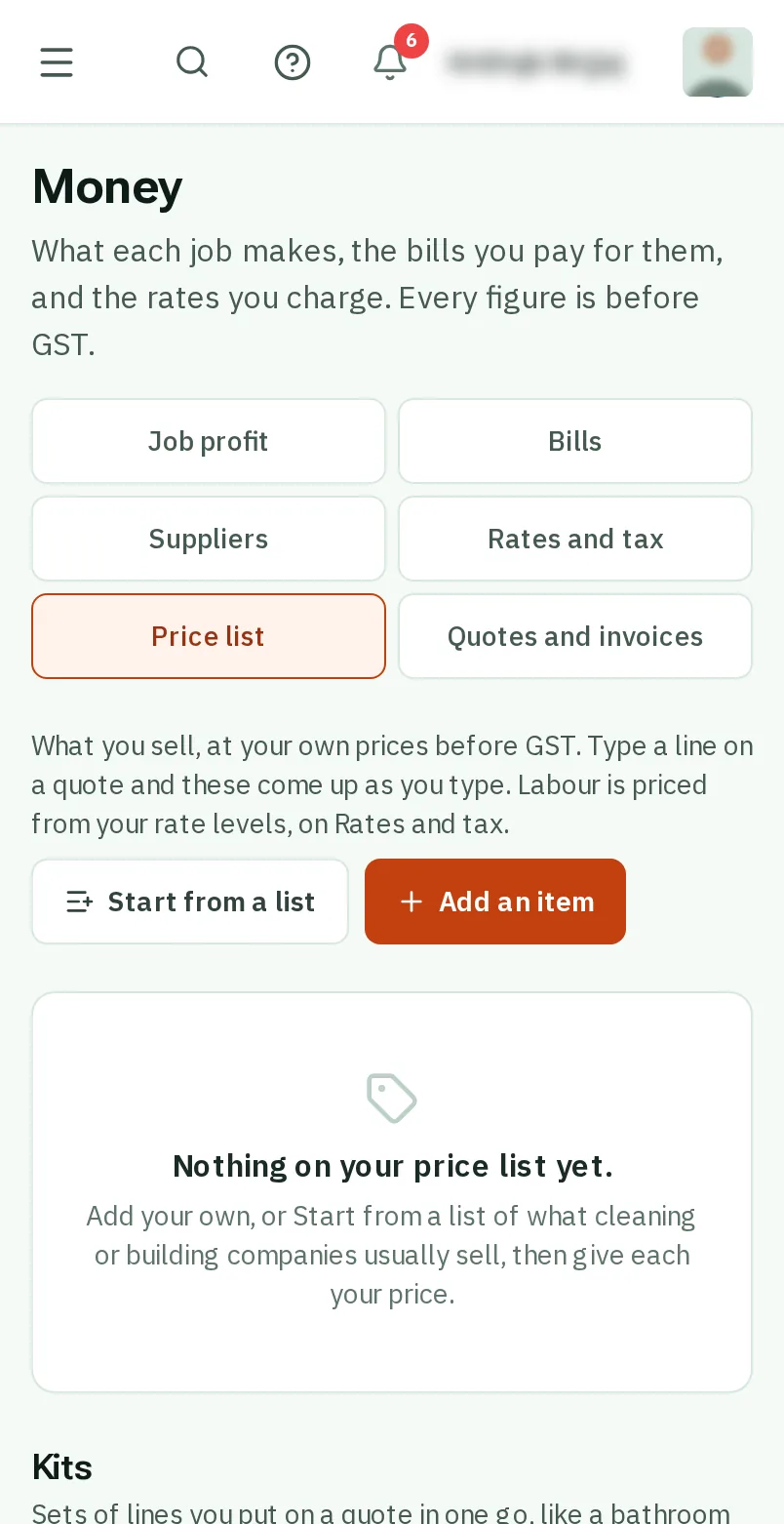 Start from a list