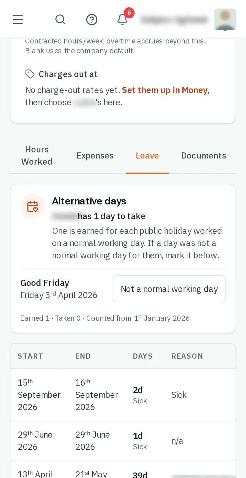 Alternative days