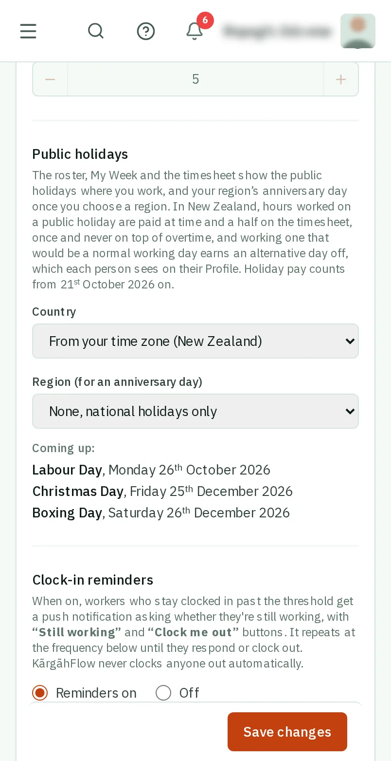 Check where your holidays are