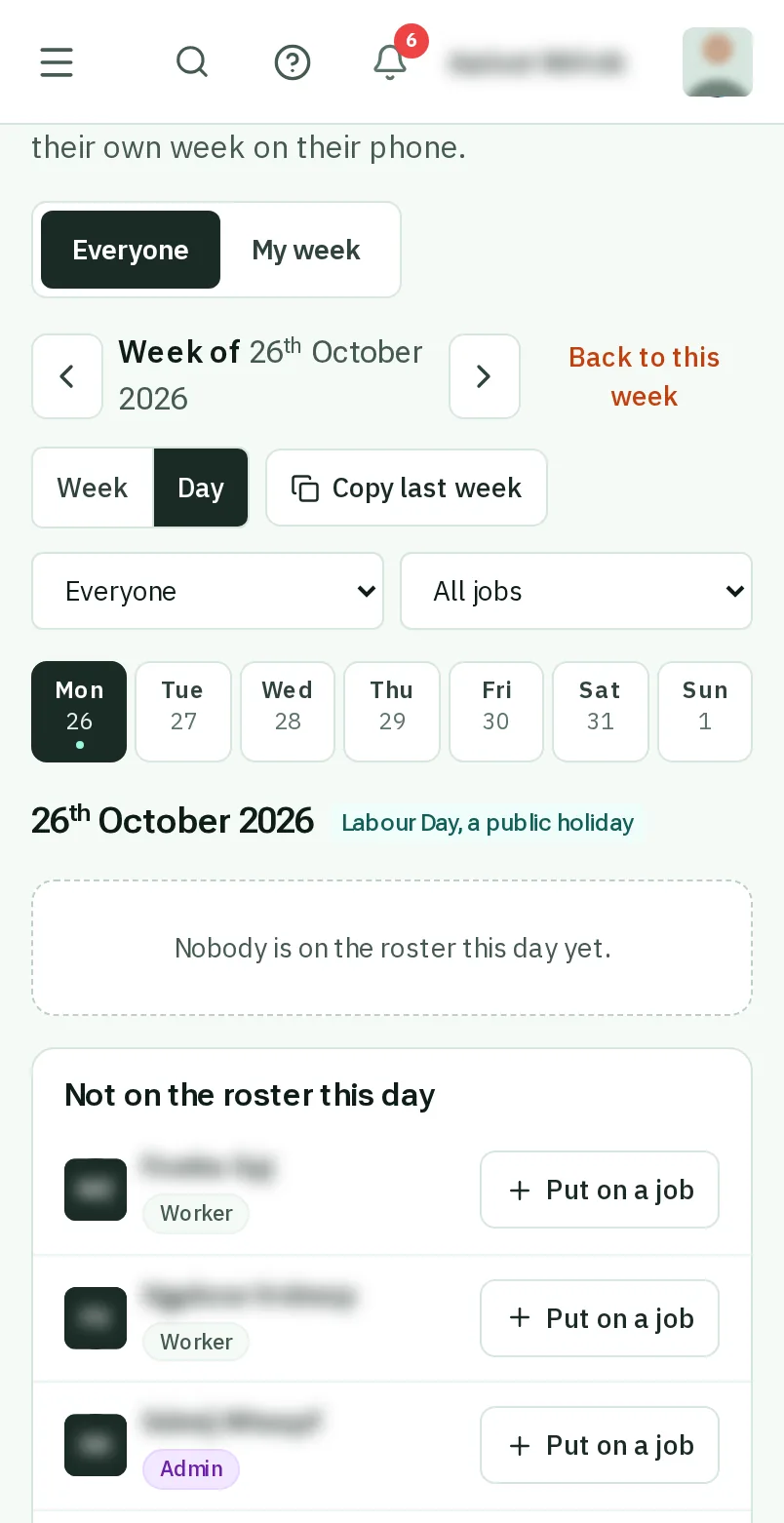 They show on the roster