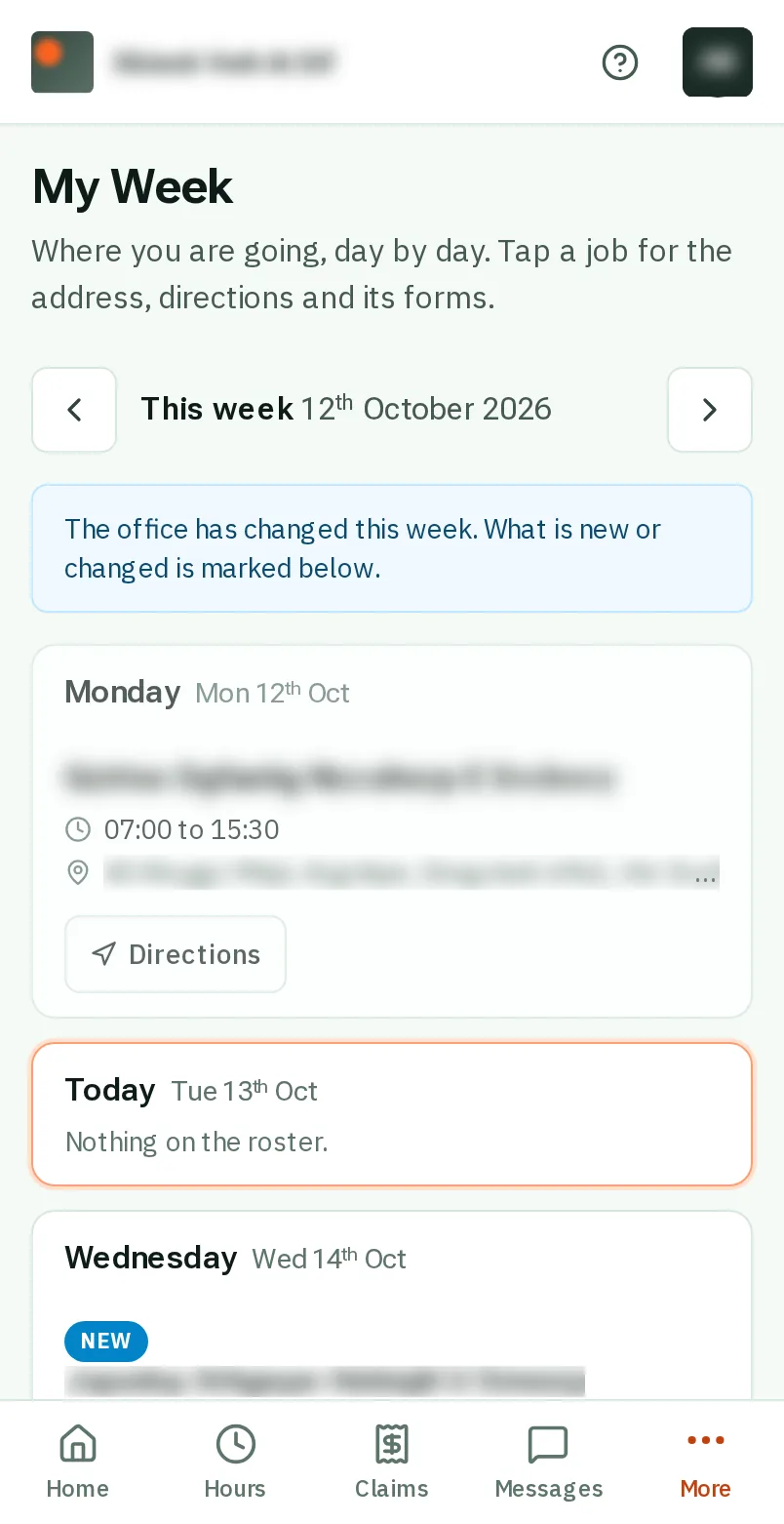 See where you are going this week: the screen on a phone