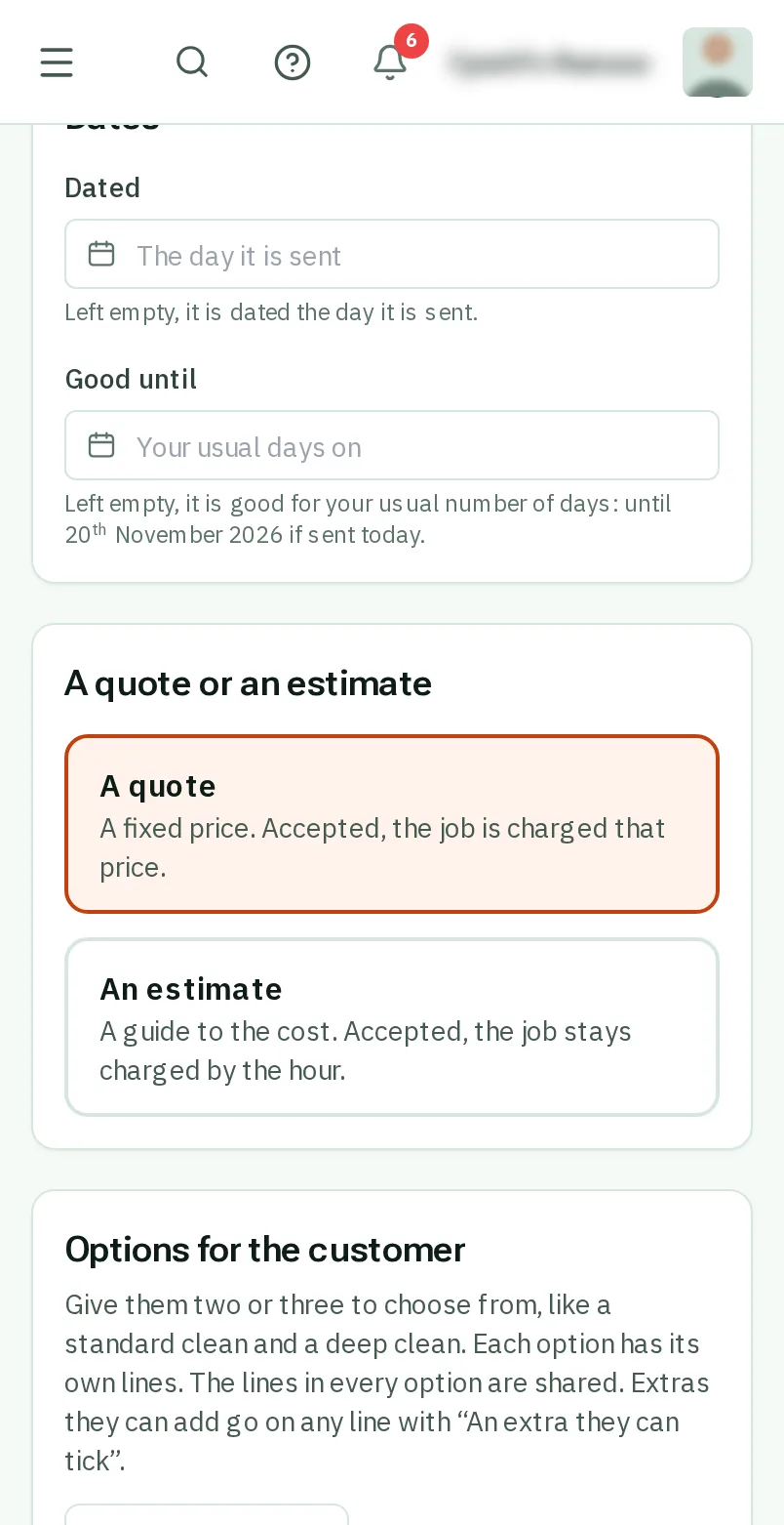 A quote or an estimate