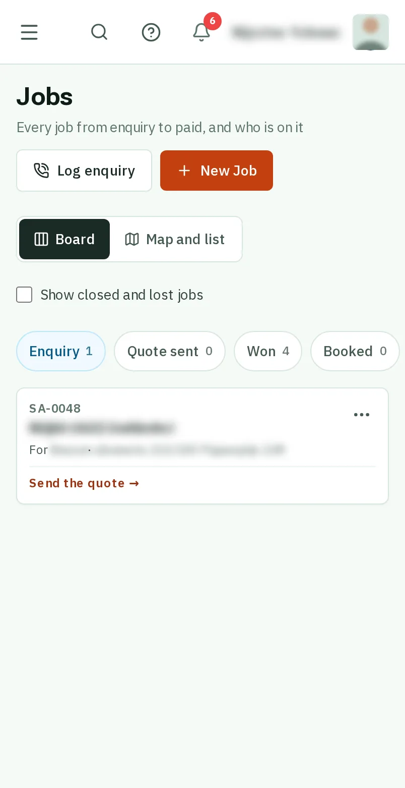 Open the enquiry