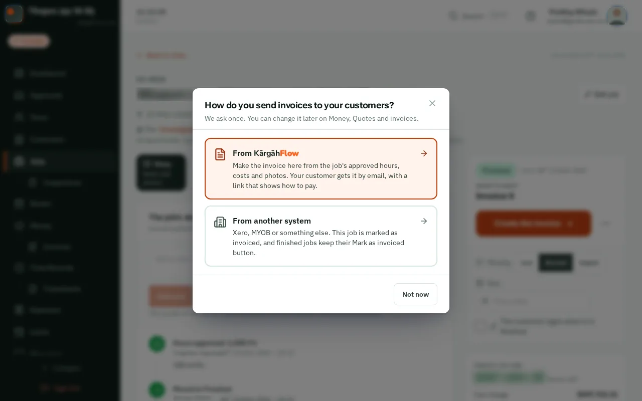 The first time: where you send invoices from