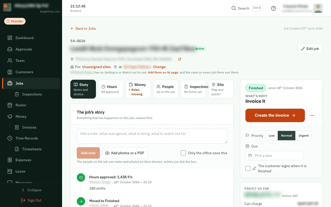 Click Create the invoice