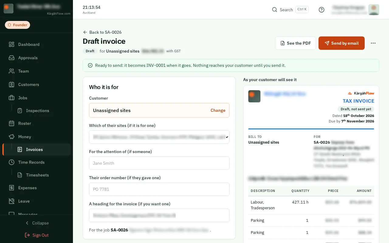 Click Send by email