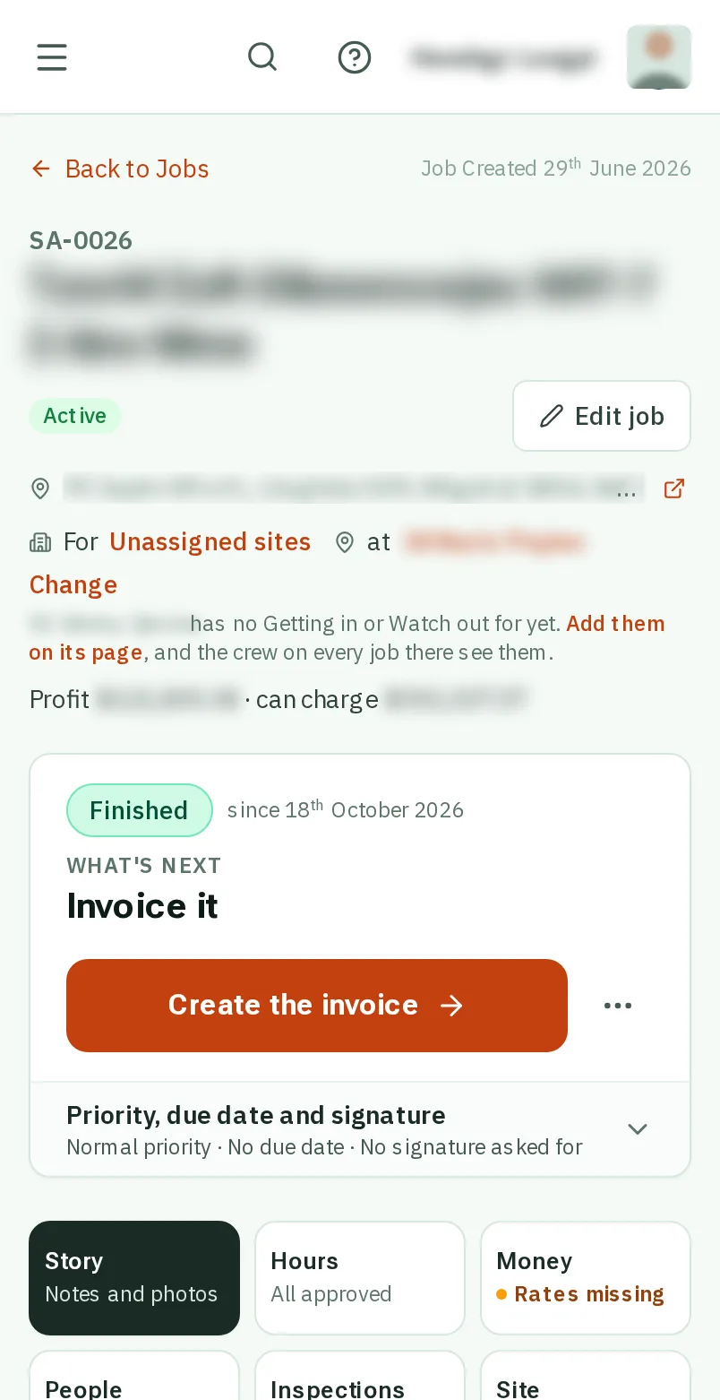 Tap Create the invoice