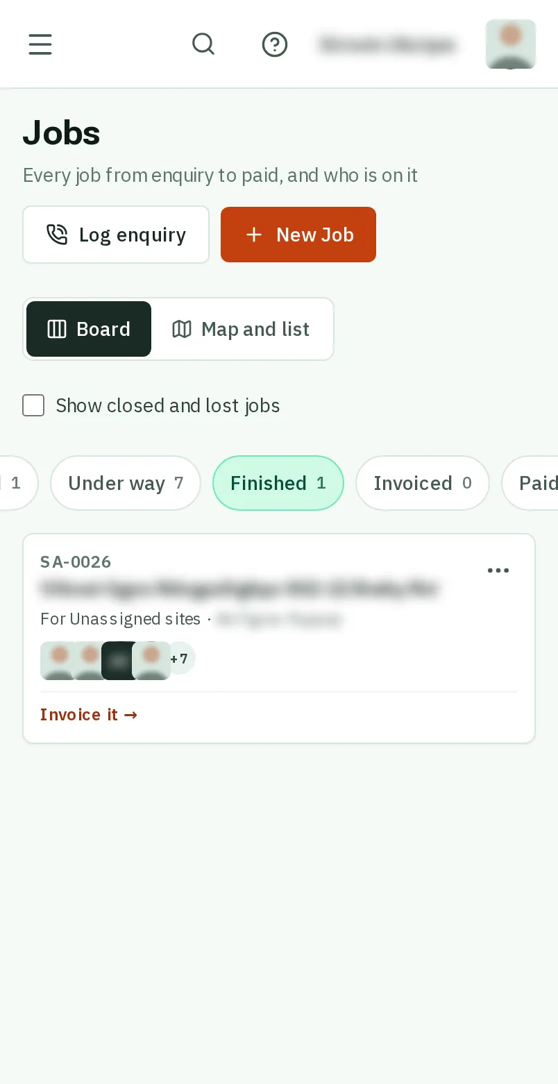 Open the finished job