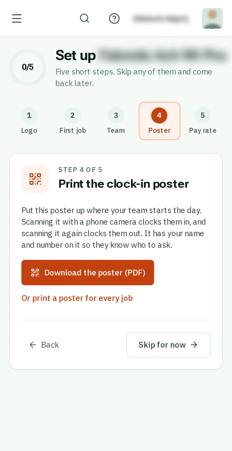 4. Your clock-in poster