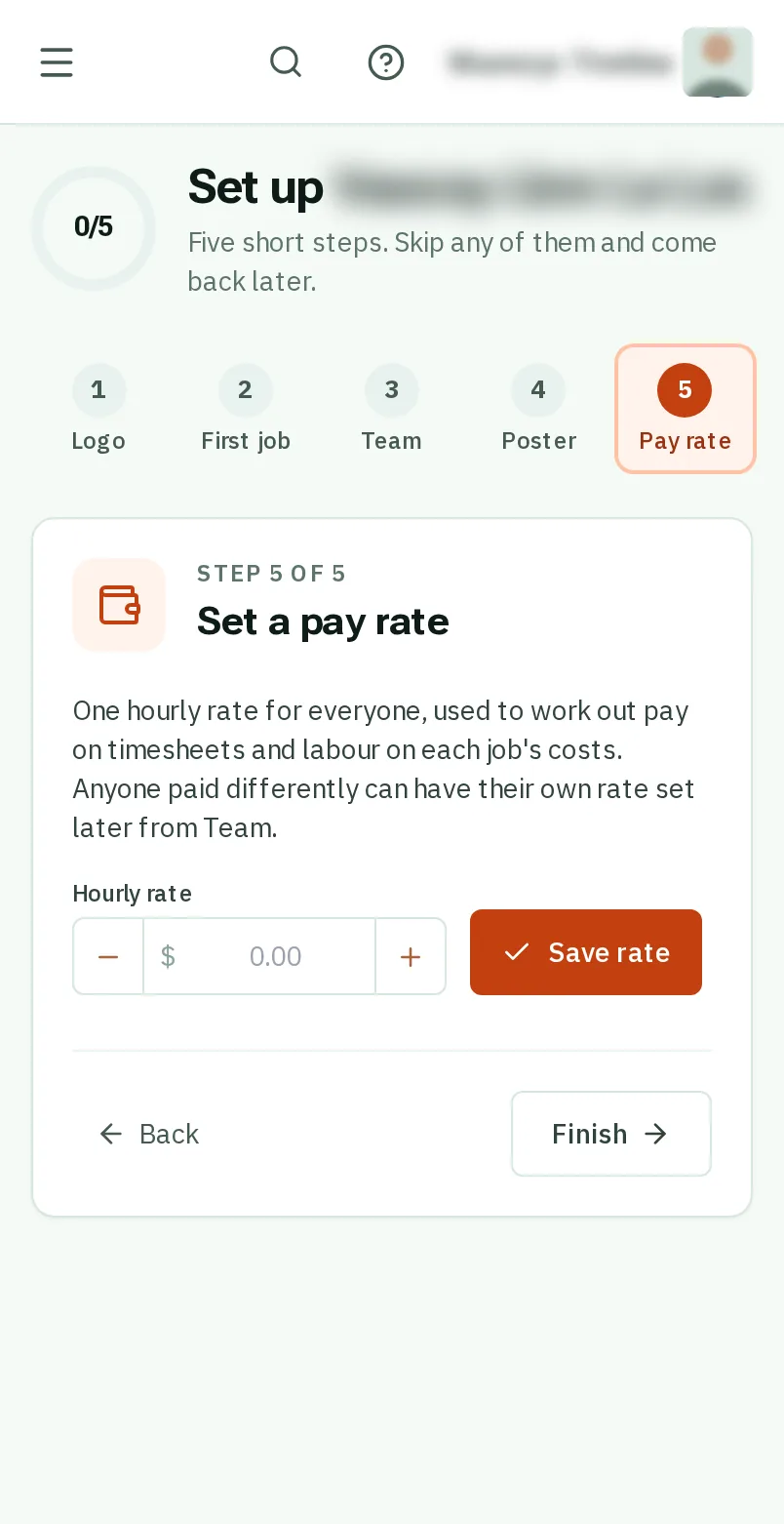 5. A pay rate