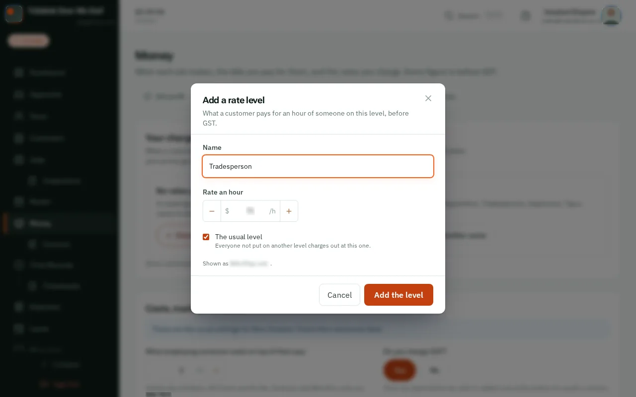 Type the rate