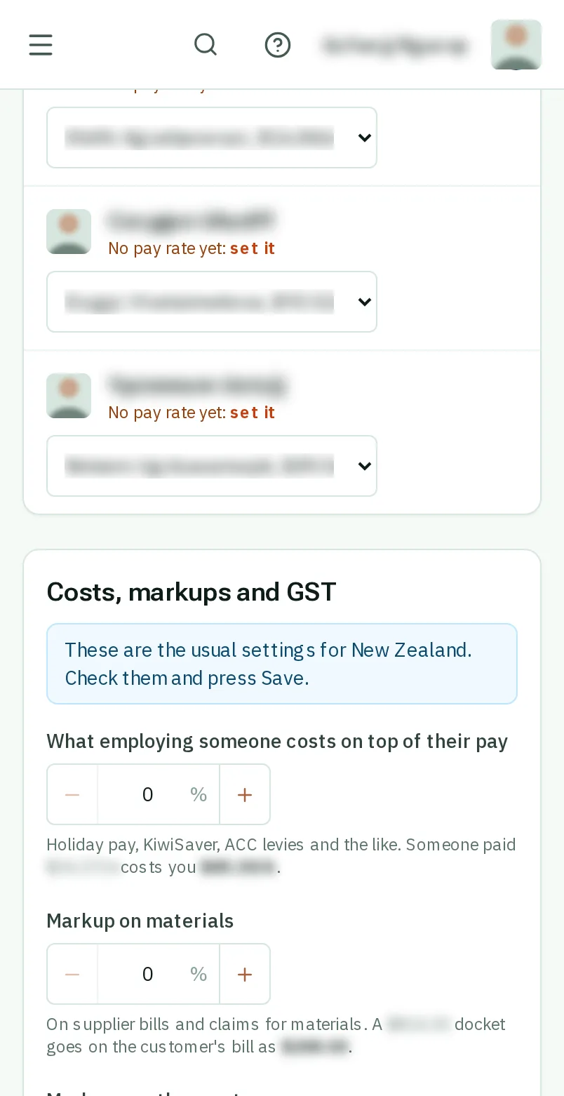 Costs, markups and GST