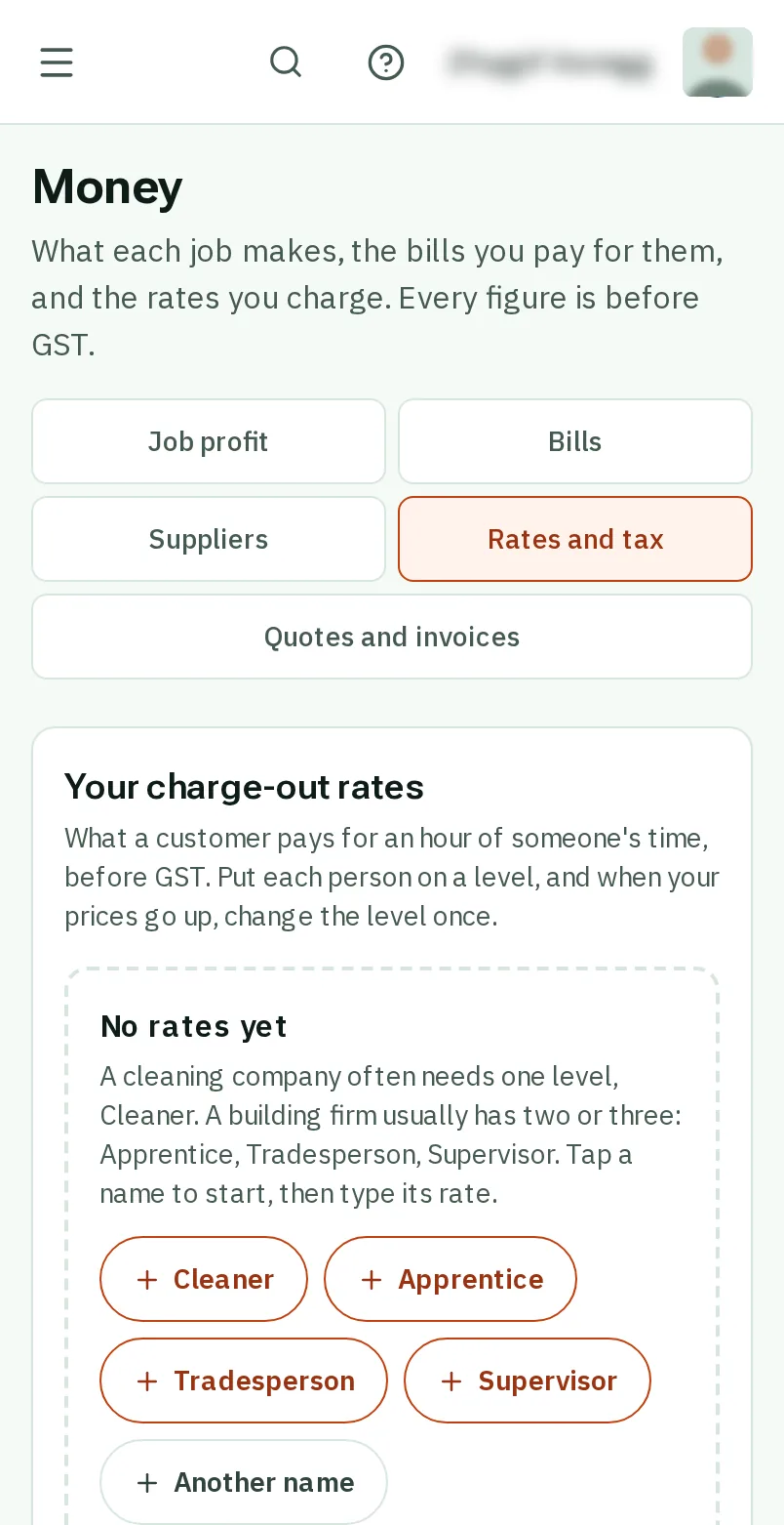 Tap Rates and tax