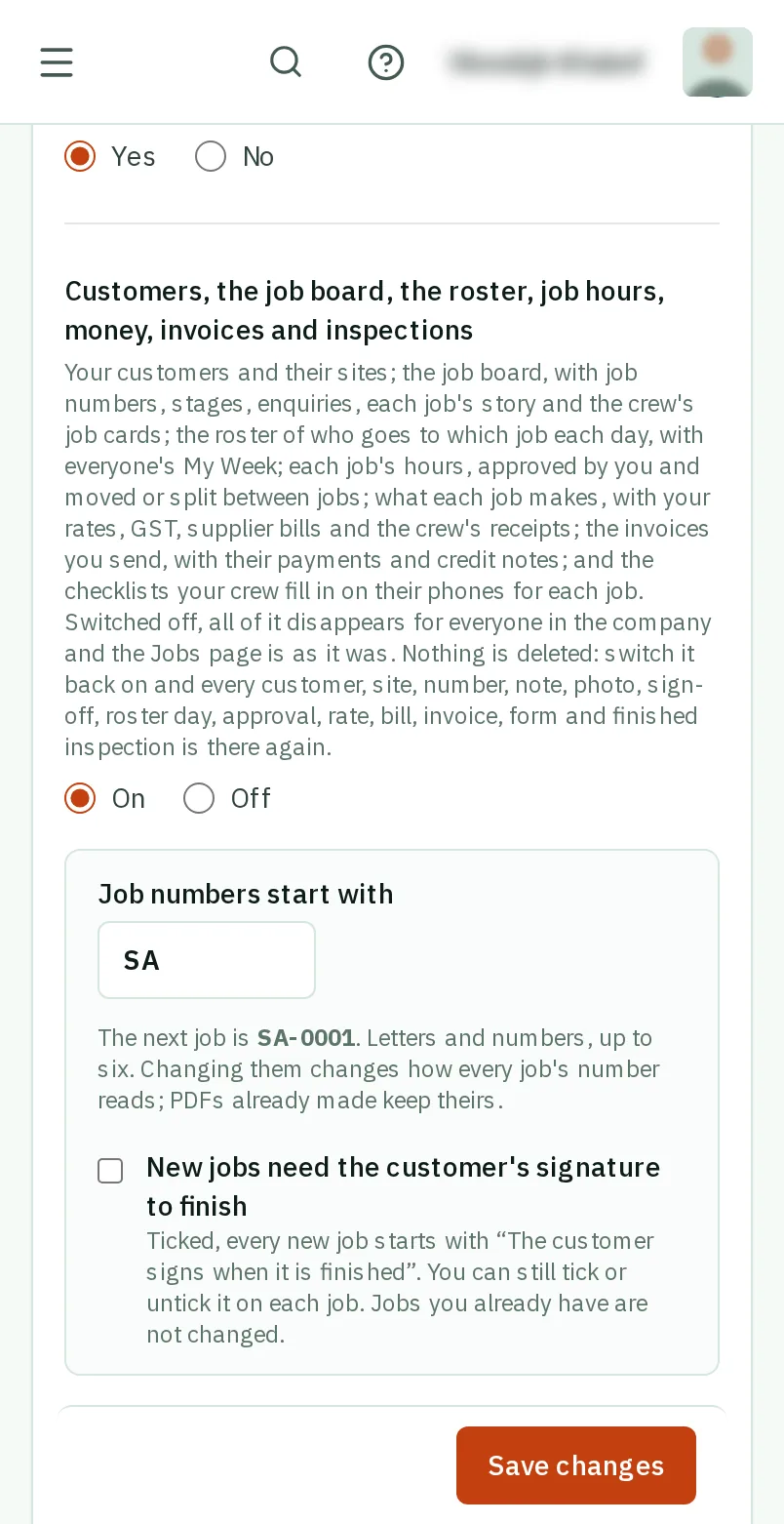 Customers, jobs and the roster