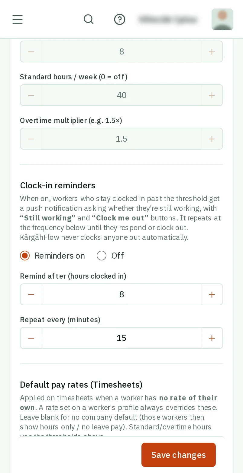 Tap Save changes