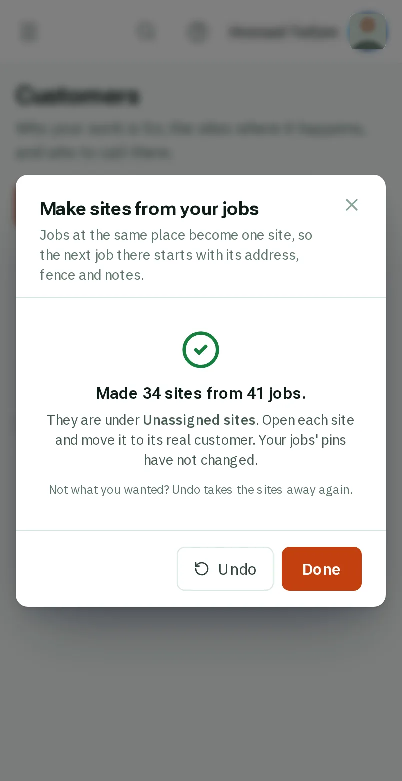 Open Unassigned sites