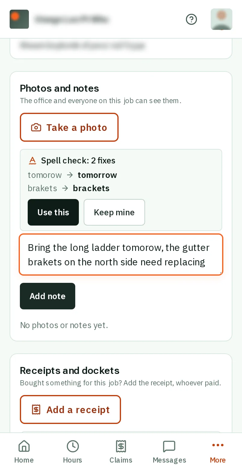Tap Use this