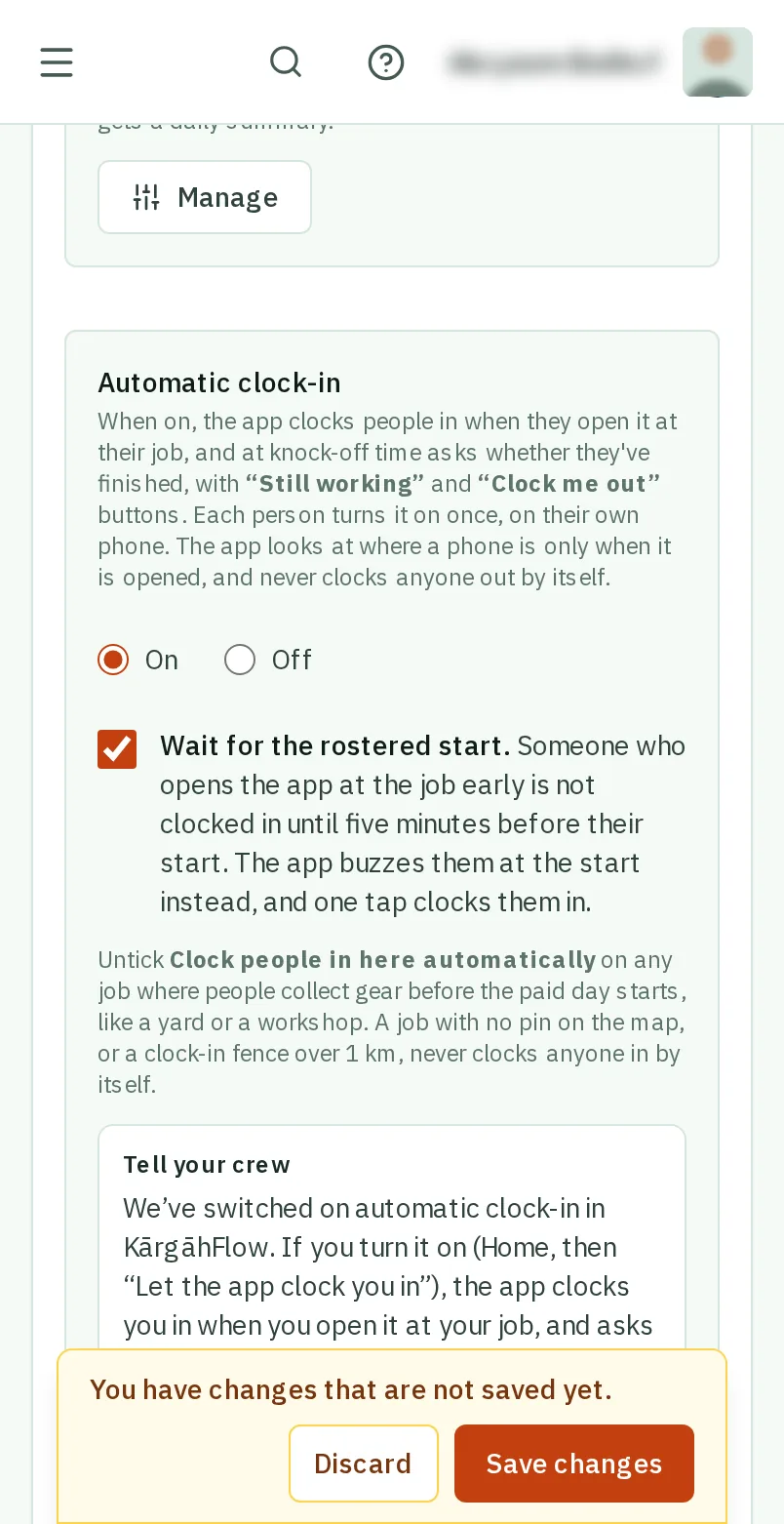 Tap Save changes