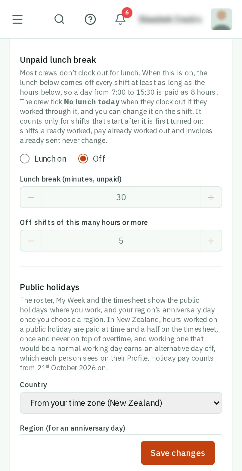 Take an unpaid lunch off long shifts: the screen on a phone