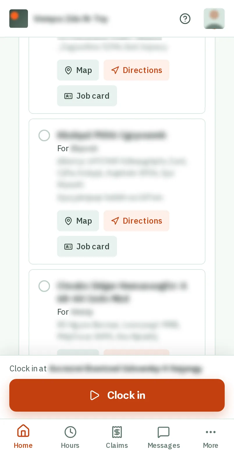 Open the job card